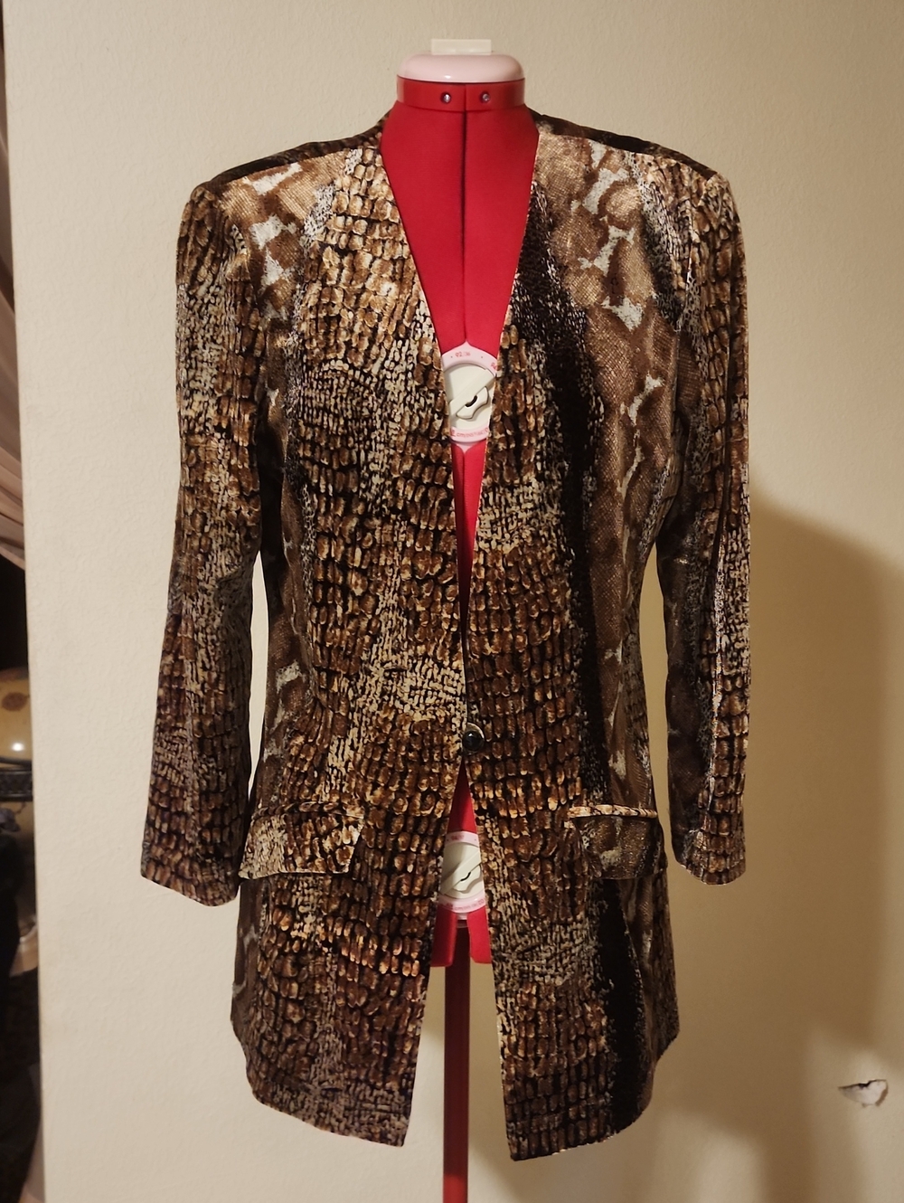 🔥VTG PG Collections By Ginger Bort Velvet Snakeskin Jacket Size 10